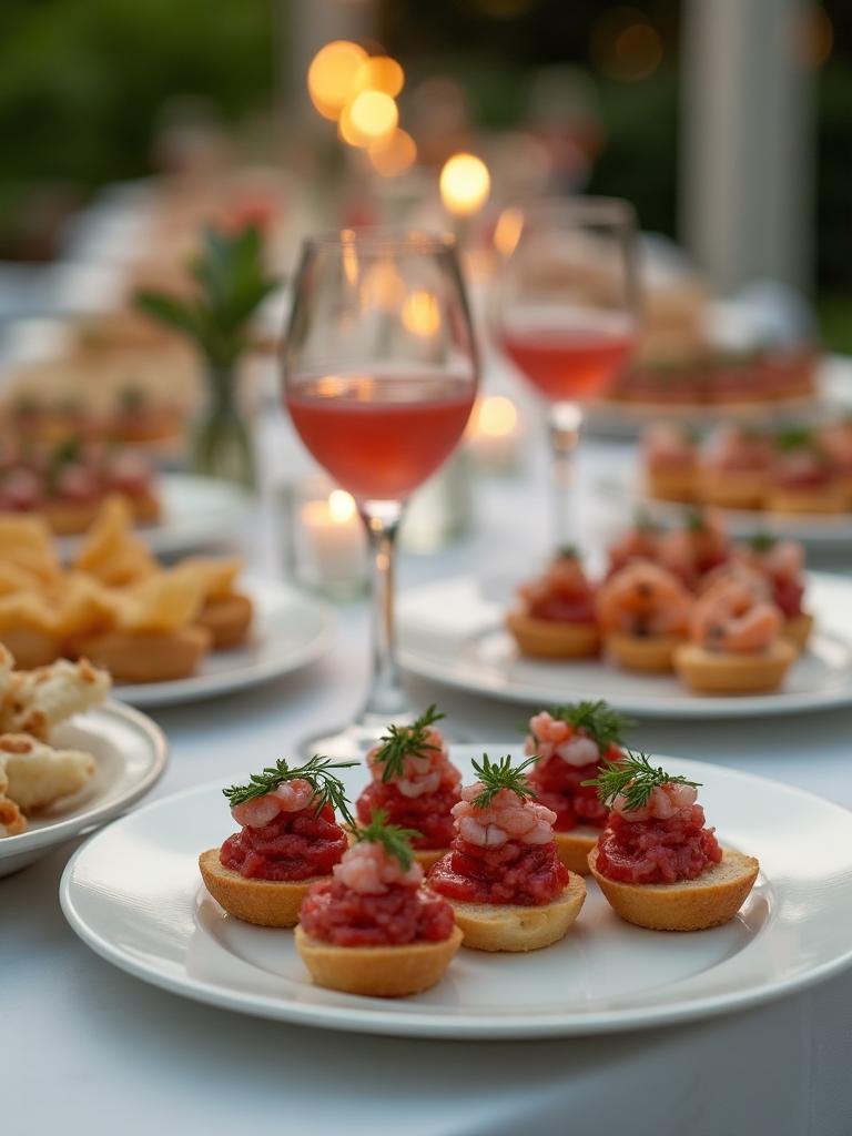 Catering Mijas — mesa con bocados mediterráneos y tapas